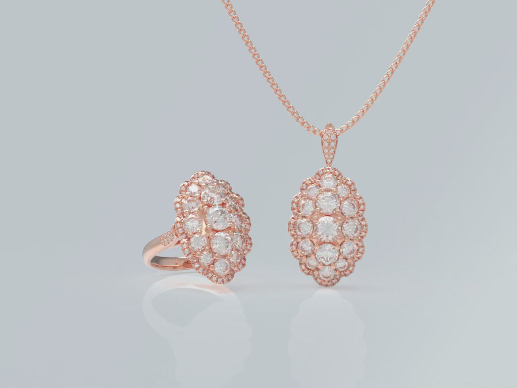 3CT Lab-Grown Diamond 2-in-1 Ring & Pendant Necklace in 10K/14K Rose Gold