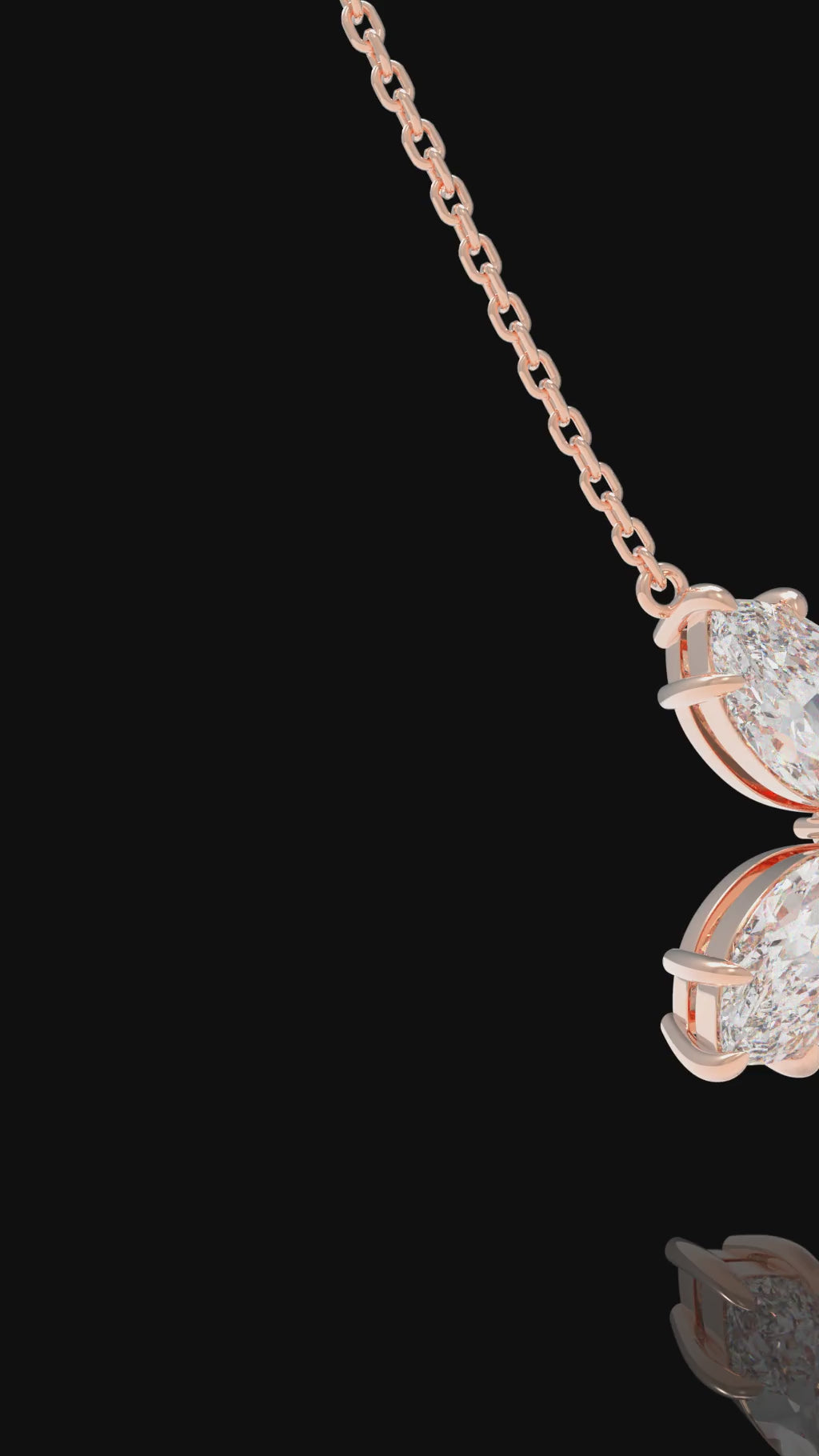 Marquise Bloom 1.35 CTW Lab-Grown Diamond Clover Necklace in Rose Gold