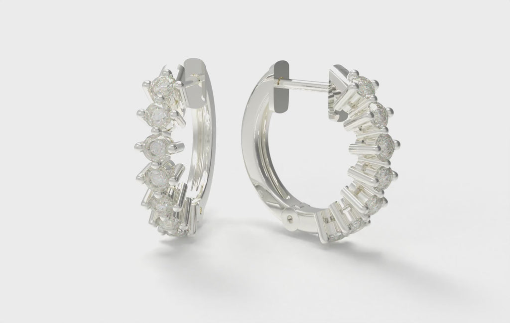 Everyday Orbit 1 CTW Moissanite Huggie Hoop Earrings