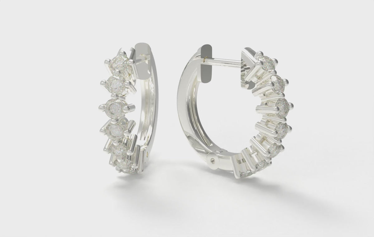 Everyday Orbit 1 CTW Moissanite Huggie Hoop Earrings