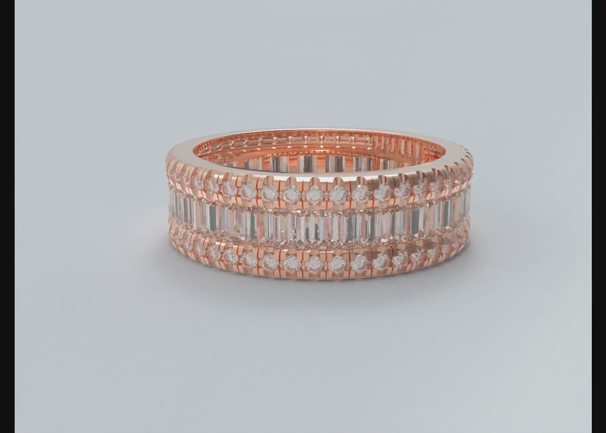 Rose Eternal Colonnade 3CT Three-Row Lab-Grown Diamond Eternity Ring