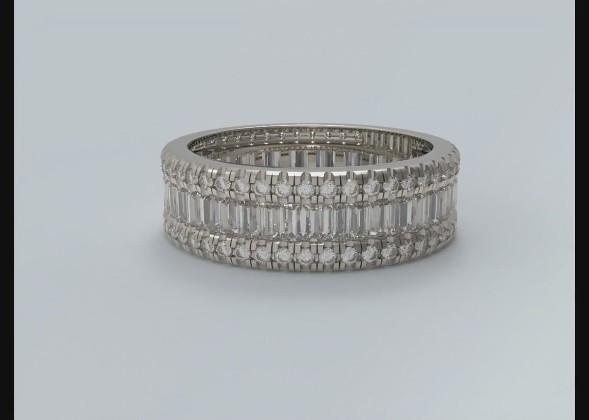 Eternal Colonnade 3CT Three-Row Lab-Grown Diamond Eternity Ring