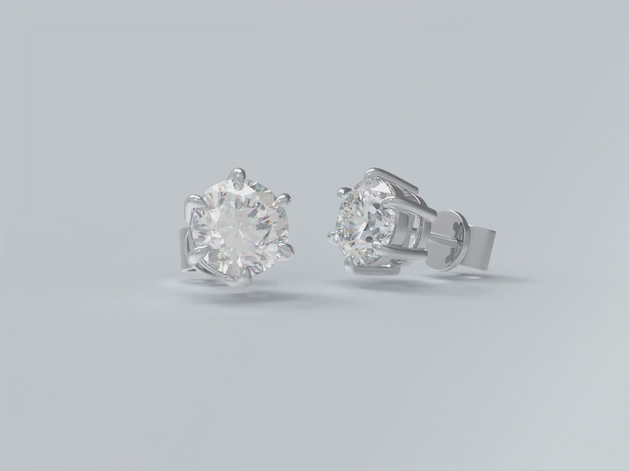 Lab - Grown Diamond Stud Earrings, 0.5CT/1CT Each, 9K/14K/18K Gold (White/Rose/Yellow) & Platinum, Ideal for Daily Wear, Gifting on Anniversaries, Holidays, etc.