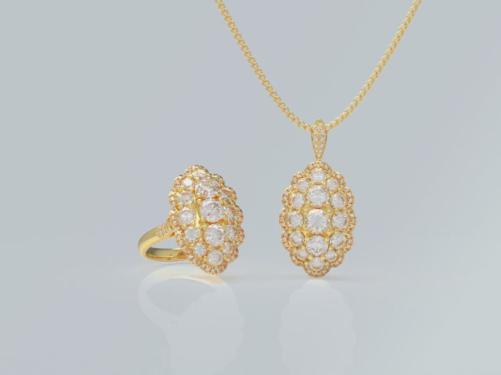 Golden Light 3CT Lab-Grown Diamond Convertible Ring & Pendant Set
