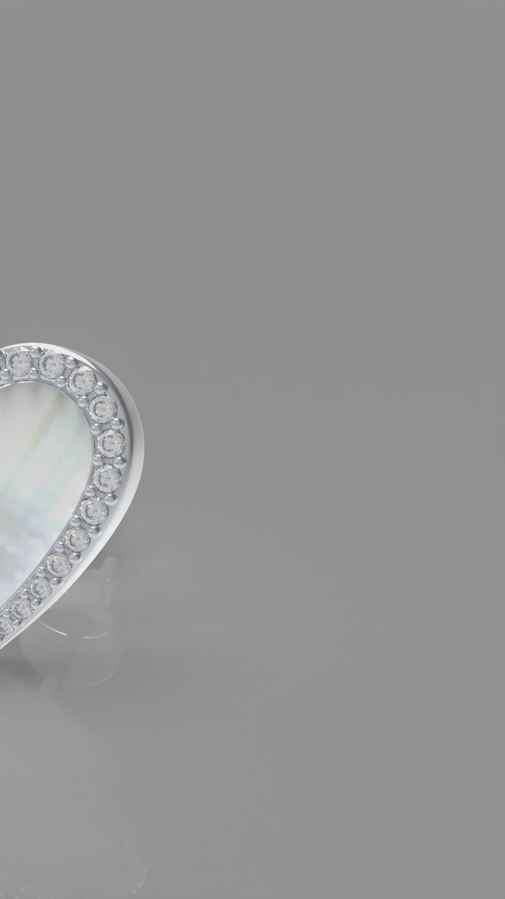Lumina Heart Mother-of-Pearl Diamond Earrings