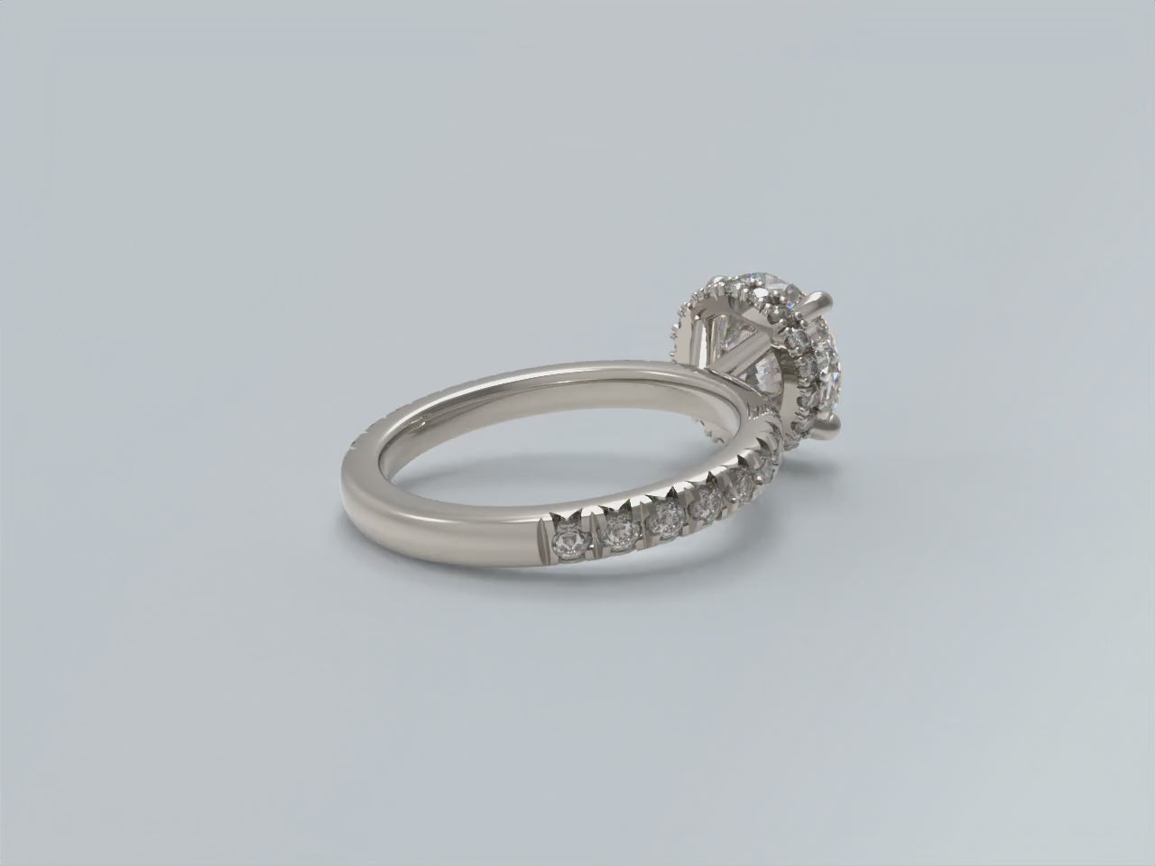 Eternal Crown Platinum Hidden Halo Engagement Ring（D-VVS2）