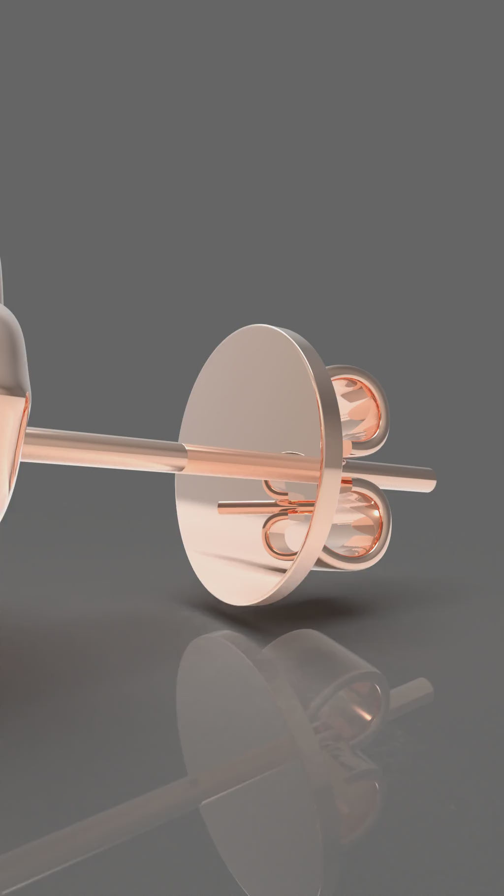 Serene Bloom Rose Gold Clover Diamond Stud Earrings