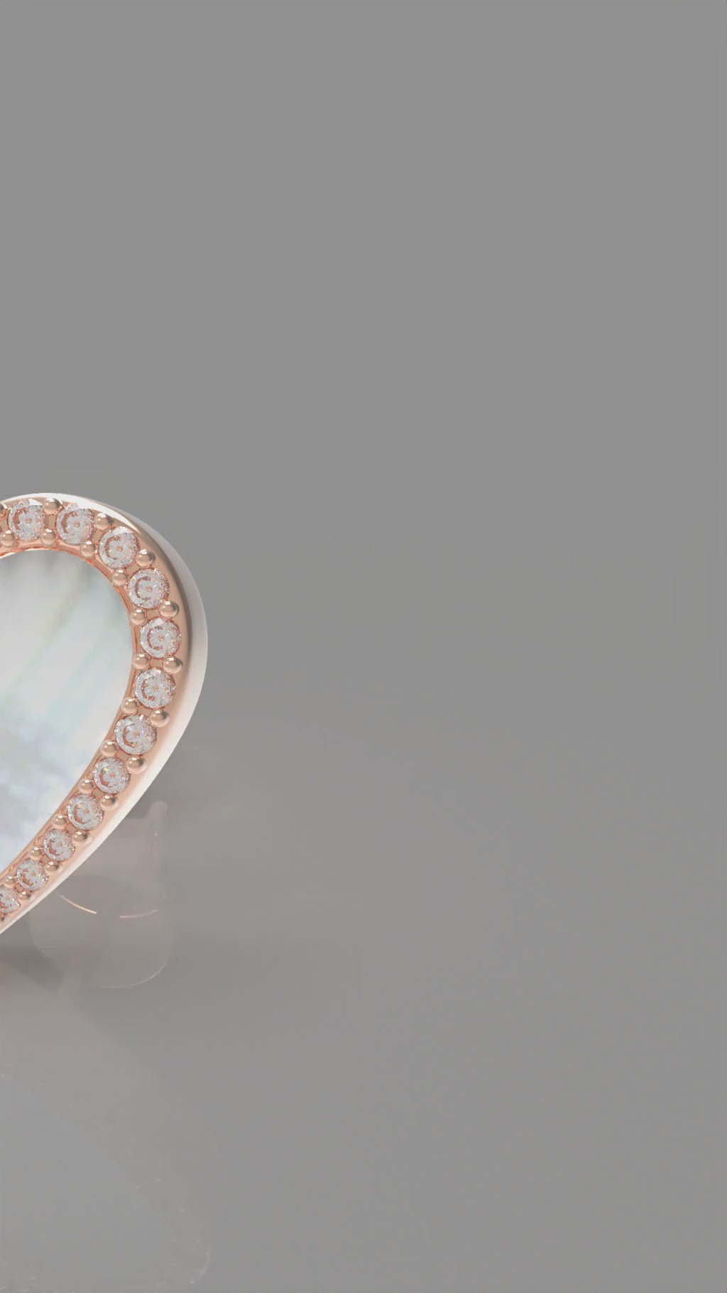 Lumina Heart HEART Mother-of-Pearl Diamond Stud Earrings