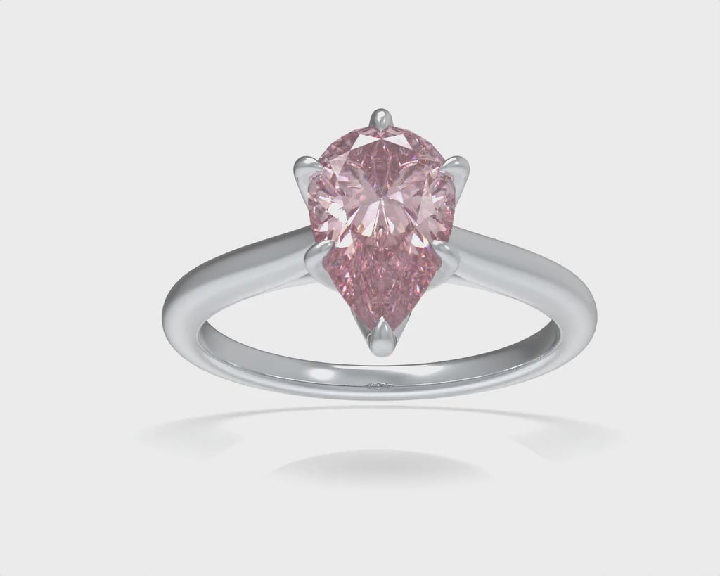 Blush Dewdrop 2CT Pear-Cut Lab-Grown Pink Sapphire Solitaire Ring