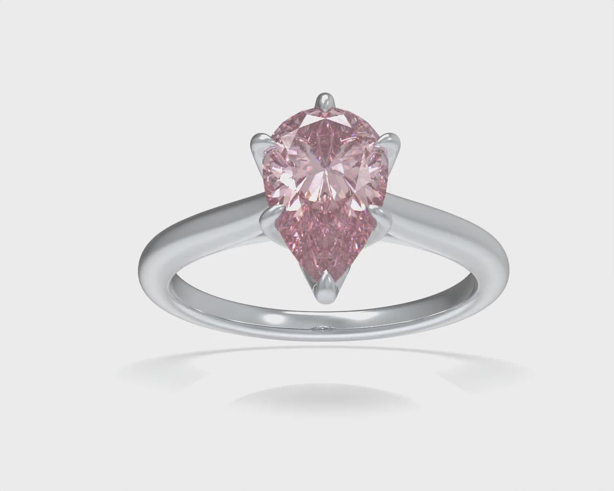 Blush Dewdrop 2CT Pear-Cut Lab-Grown Pink Sapphire Solitaire Ring
