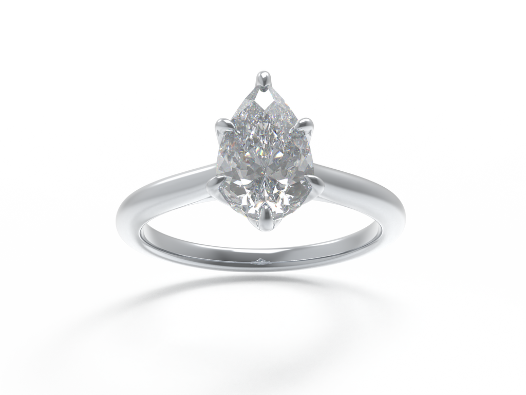 Dew of Promise Pear-Cut Gemstone Ring in Sterling Silver