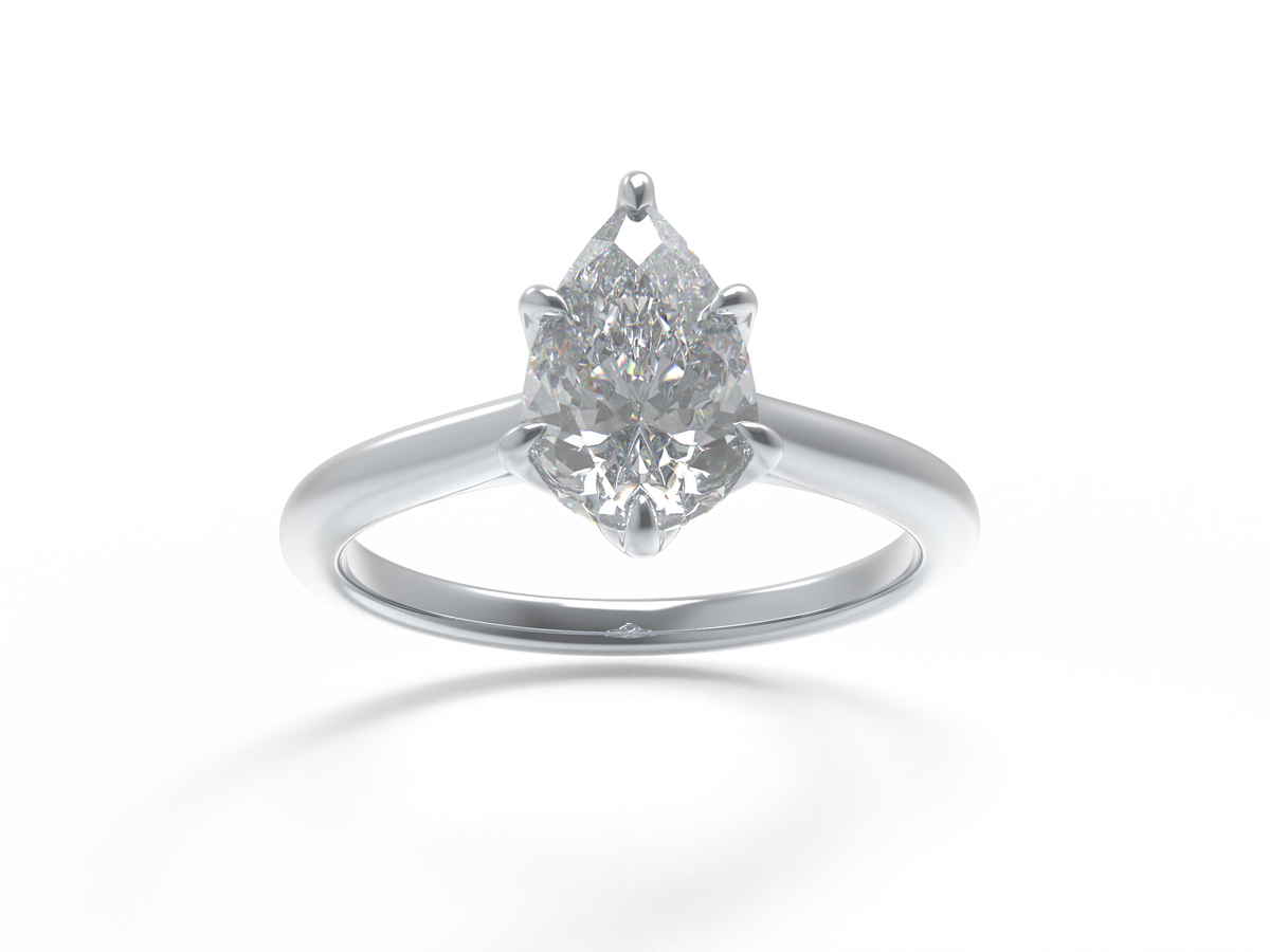 Dew of Promise Pear-Cut Gemstone Ring in Sterling Silver